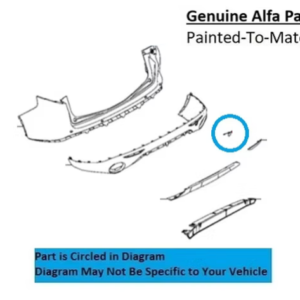 Painted 2018-2024 Alfa Romeo Stelvio Rear Tow Hook Cover | Genuine OEM