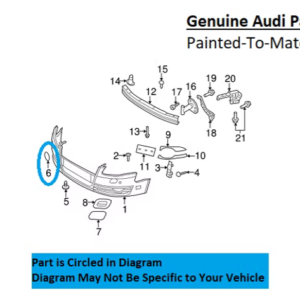 Painted 2005-2008 Audi A4 A4 Quattro Front Tow Hook Cover | Genuine OEM