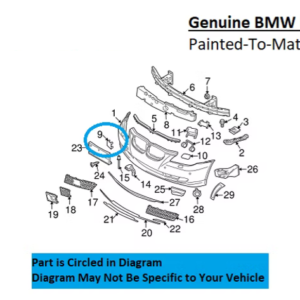 Painted 2008-2010 BMW 5 Series 528 535 550 Front Tow Hook Cover | Genuine OEM