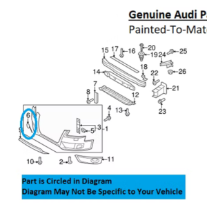 Painted 2008-2012 Audi A5 A5 Quattro Front Tow Hook Cover | Genuine OEM