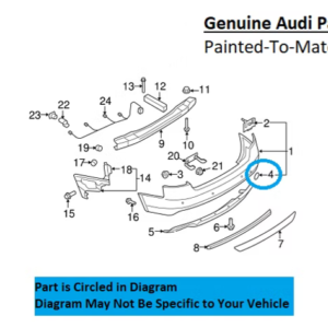 Painted 2008-2012 Audi A5 A5 Quattro Rear Tow Hook Cover | Genuine OEM