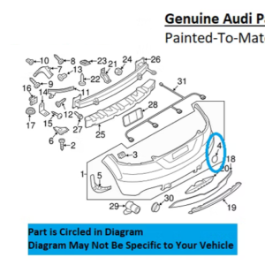 Painted 2008-2015 Audi TT Quattro Rear Tow Hook Cover | Genuine OEM