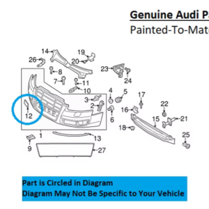 Painted 2009-2011 Audi A6 A6 Quattro Front Tow Hook Cover | Genuine OEM