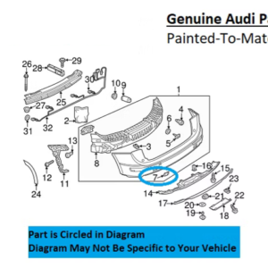 Painted 2009-2017 Audi Q5 Q5 Quattro Rear Tow Hook Cover | Genuine OEM