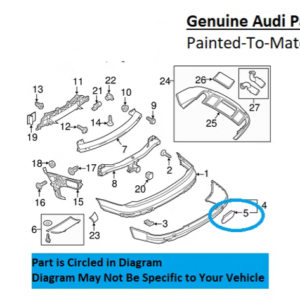 Painted 2010-2015 Audi Q7 Rear Tow Hook Cover | Genuine OEM