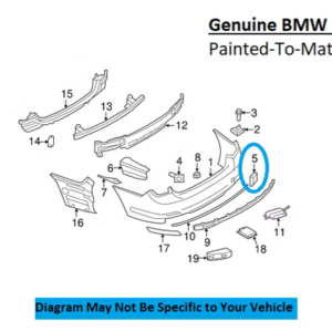 Painted 2010-2015 BMW 7 Series 740 750 760 Rear Tow Hook Cover | Genuine OEM