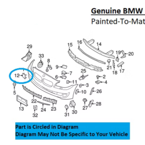Painted 2011-2013 BMW 5 Series 528 535 550 Front Tow Hook Cover | Genuine OEM