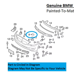 Painted 2011-2013 BMW 5 Series 528 535 550 Headlamp Washer Cover | Genuine OEM