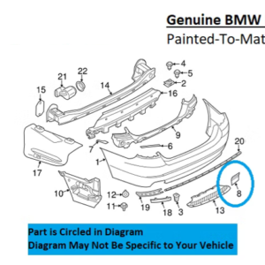Painted 2011-2013 BMW 5 Series 528 535 550 Rear Tow Hook Cover | Genuine OEM