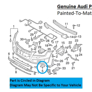 Painted 2012-2015 Audi A7 Quattro Headlamp Washer Cover | Genuine OEM