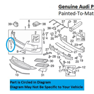 Painted 2013-2014 Audi S8 Front Tow Hook Cover | Genuine OEM