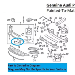 Painted 2013-2014 Audi S8 Headlamp Washer Cover | Genuine OEM