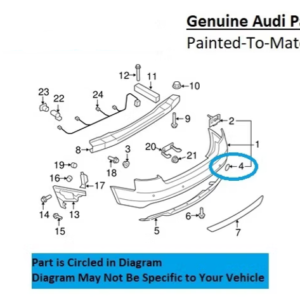 Painted 2013-2015 Audi RS5 Rear Tow Hook Cover | Genuine OEM