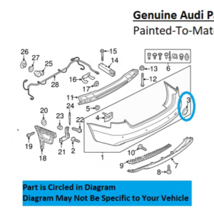 Painted 2013-2016 Audi S4 Rear Tow Hook Cover | Genuine OEM