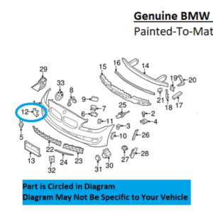 Painted 2014-2016 BMW 5 Series 528 535 550 Front Tow Hook Cover | Genuine OEM