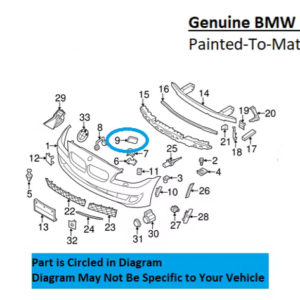 Painted 2014-2016 BMW 5 Series 528 535 550 Headlamp Washer Cover | Genuine OEM