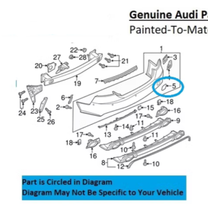 Painted 2014-2018 Audi RS7 Rear Tow Hook Cover | Genuine OEM