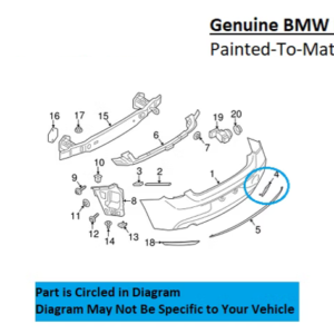 Painted 2014-2021 BMW 228 230 M235 M240 Rear Tow Hook Cover | Genuine OEM