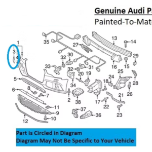 Painted 2014 Audi RS7 Front Tow Hook Cover | Genuine OEM