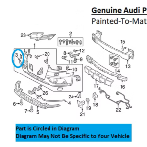 Painted 2015-2016 Audi S3 Front Tow Hook Cover | Genuine OEM
