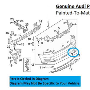 Painted 2015-2016 Audi S3 Rear Tow Hook Cover | Genuine OEM