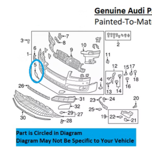 Painted 2015-2018 Audi S8 Front Tow Hook Cover | Genuine OEM