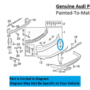 Painted 2015-2018 Audi S8 Rear Tow Hook Cover | Genuine OEM
