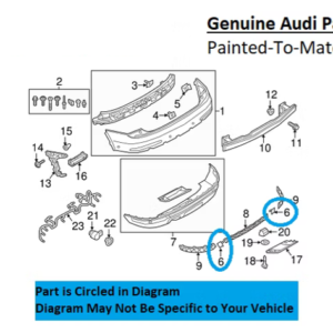 Painted 2016-2018 Audi Q3 Q3 Quattro Rear Tow Hook Cover | Genuine OEM