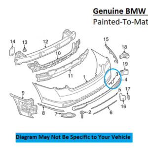Painted 2016-2019 BMW 7 Series 740 750 760 Rear Tow Hook Cover | Genuine OEM