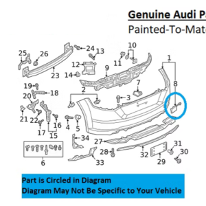 Painted 2016-2023 Audi TT Quattro Rear Tow Hook Cover | Genuine OEM
