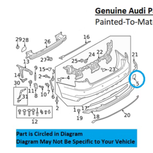 Painted 2017-2019 Audi A4 A4 Quattro Rear Tow Hook Cover | Genuine OEM