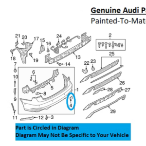 Painted 2017-2020 Audi A3 A3 Quattro Rear Tow Hook Cover | Genuine OEM