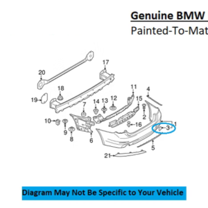 Painted 2017-2020 BMW 5 Series 530 540 550 Rear Tow Hook Cover | Genuine OEM