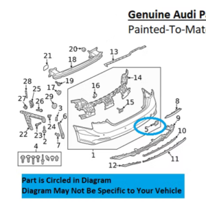 Painted 2018-2019 Audi A5 A5 Sportback Rear Hook Cover | Genuine OEM