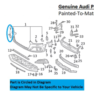 Painted 2018-2019 Audi S5 S5 Sportback Front Tow Hook Cover | Genuine OEM