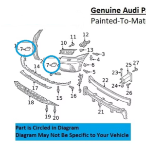 Painted 2018-2020 Audi Q5 Front Tow Hook Cover | Genuine OEM
