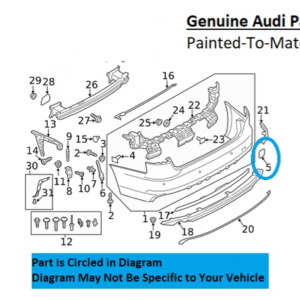 Painted 2018-2024 Audi S4 Rear Tow Hook Cover | Genuine OEM