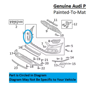 Painted 2019-2021 Audi A8 Quattro Front Tow Hook Cover | Genuine OEM