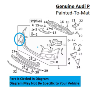 Painted 2019-2023 Audi A6 A6 Quattro Front Tow Hook Cover | Genuine OEM