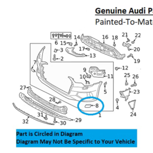 Painted 2019-2023 Audi A6 A6 Quattro Headlamp Washer Cover | Genuine OEM