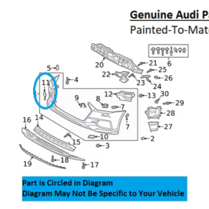 Painted 2019-2023 Audi A7 Sportback Front Tow Hook Cover | Genuine OEM