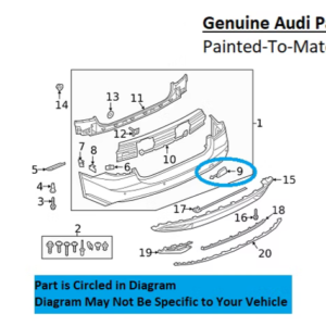 Painted 2019-2023 Audi A7 Sportback Rear Tow Hook Cover | Genuine OEM