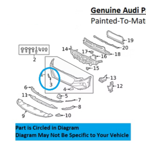 Painted 2019-2023 Audi E-Tron Quattro Front Tow Hook Cover | Genuine OEM