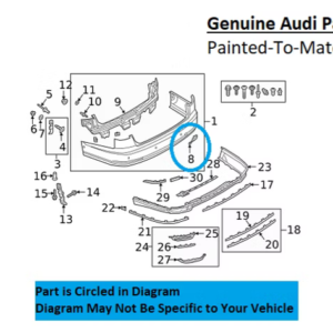 Painted 2019-2024 Audi A8 Quattro Rear Tow Hook Cover | Genuine OEM