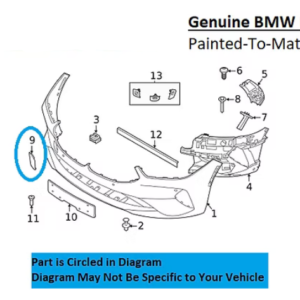 Painted 2019-2024 BMW 8 Series 840 850 Front Tow Hook Cover | Genuine OEM