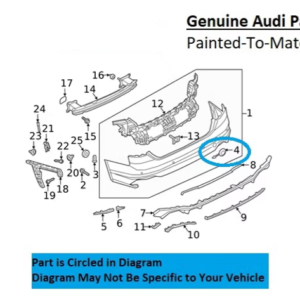 Painted 2019 Audi RS5 Rear Tow Hook Cover | Genuine OEM