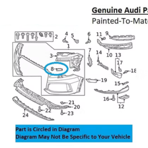 Painted 2020-2024 Audi Q7 Headlamp Washer Cover | Genuine OEM