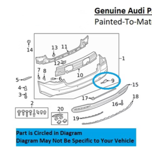 Painted 2020-2024 Audi S7 S7 Sportback Rear Tow Hook Cover | Genuine OEM