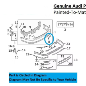 Painted 2020-2024 Audi S8 Rear Tow Hook Cover | Genuine OEM