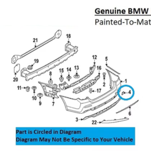 Painted 2021-2023 BMW 5 Series 530 540 550 Rear Tow Hook Cover | Genuine OEM